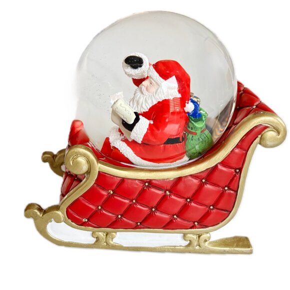 Boule Á Neige Musical Christmas Water Snow Globe Santas Xmas Eve Sleigh Ride NWT - Picture 12 of 16